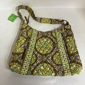 NWT Vera Bradley Green Bird Print Sittin In A Tree Retired Pattern Hobo Purse